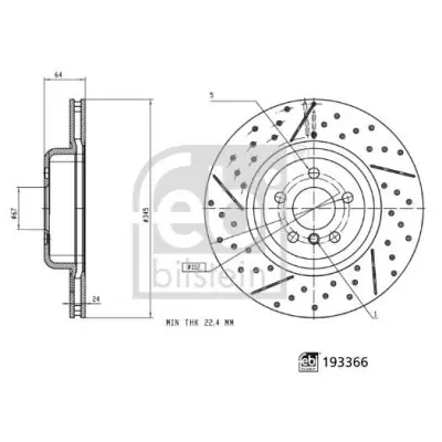 Disco de freno FEBI BILSTEIN 193366 Económico